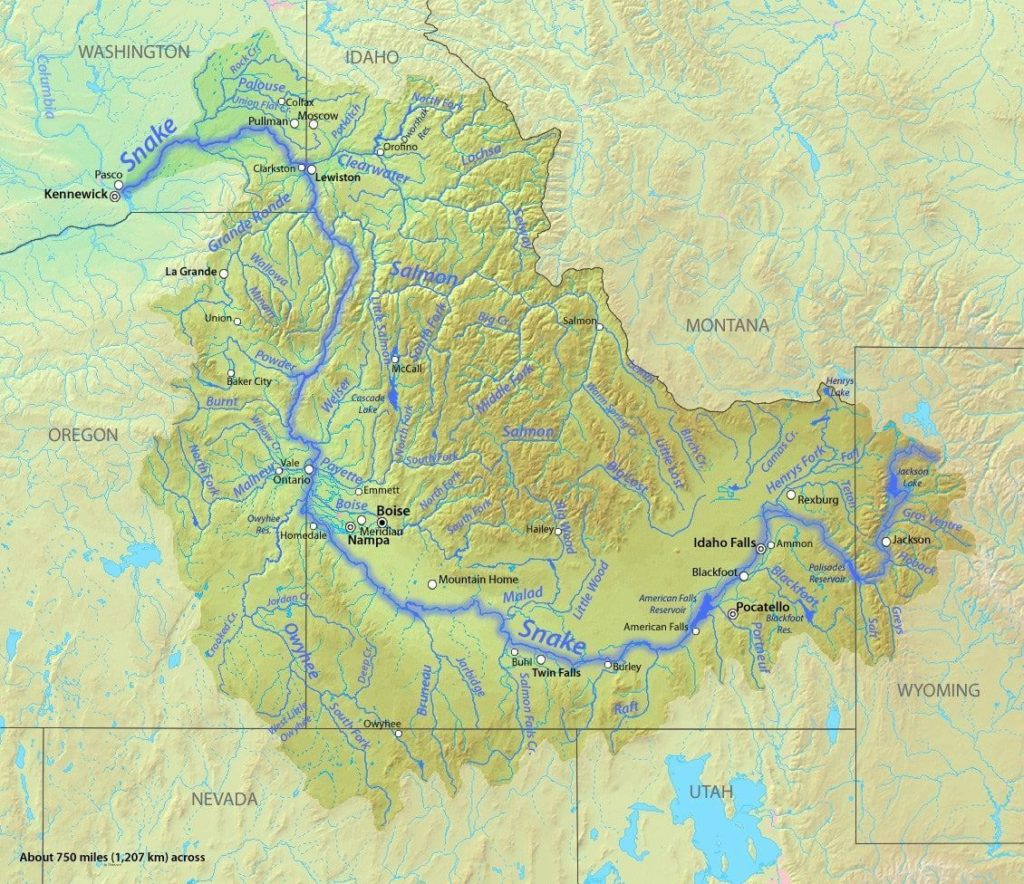 mapa del rio snake