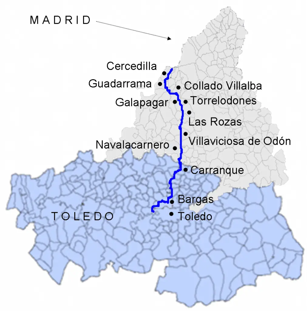 mapa del rio guadarrama