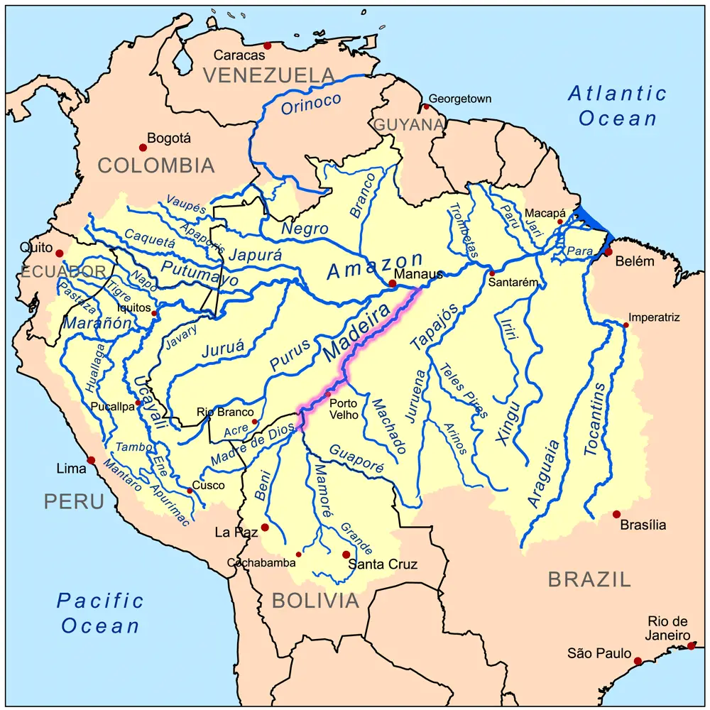 mapa del río madeira