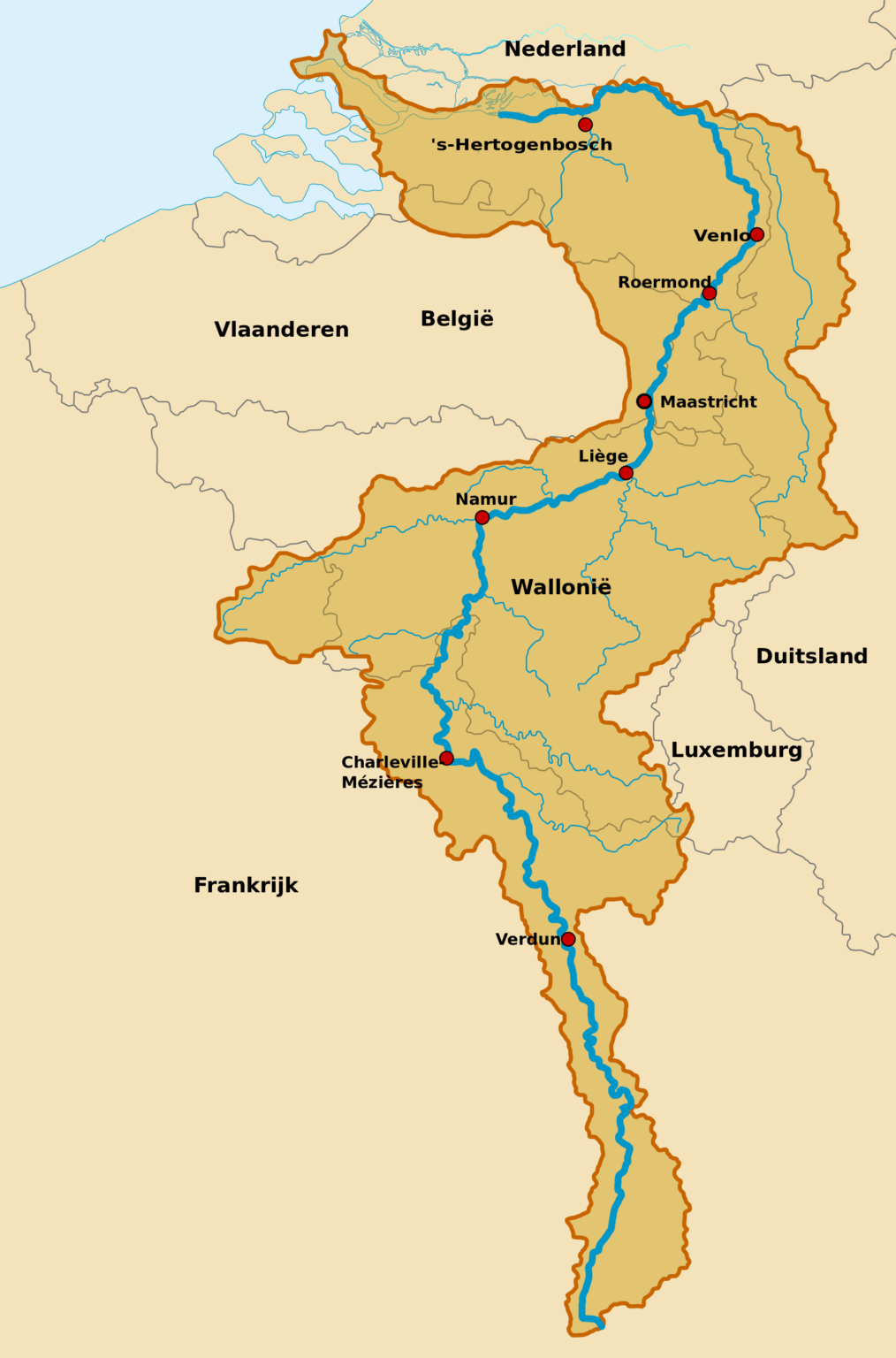 Río Mosa: ubicación, mapa, y todo lo que desconoce