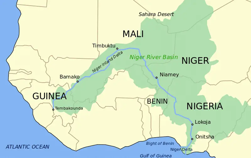 mapa del rio niger