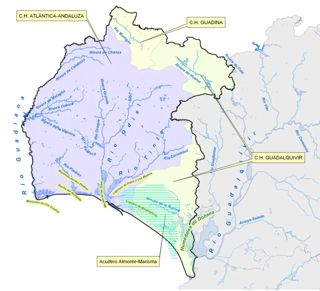 mapa del rio tinto huelva