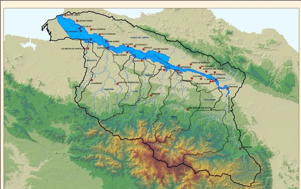 rio yaque mapa