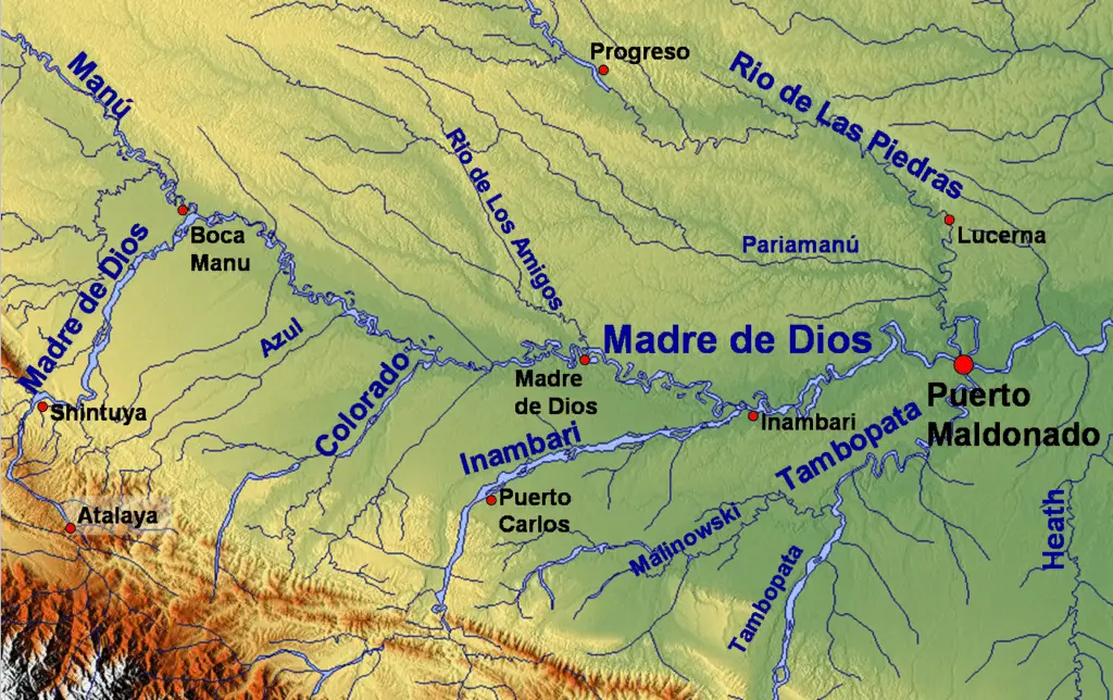 Mapa del río Manu