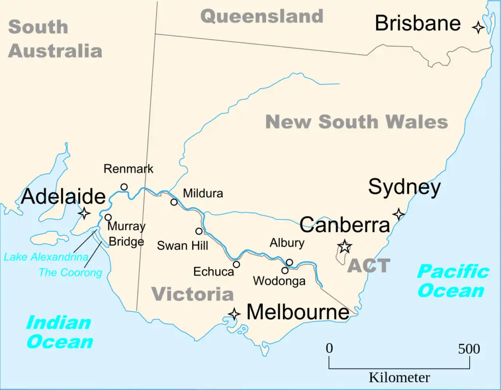 Mapa del río Murray