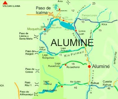Río Aluminé. Mapa