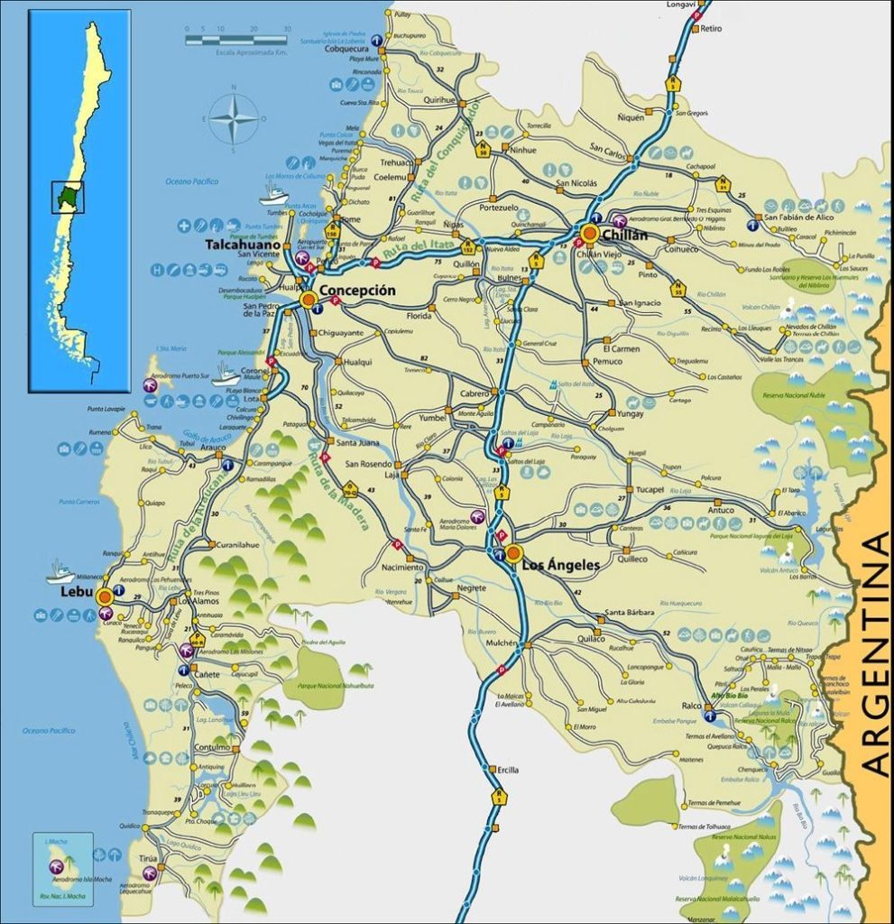 Río Biobío. Mapas
