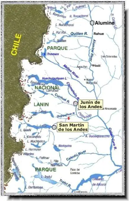 Río Chimehuin. Mapa
