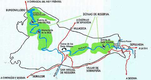mapa del rio duraton