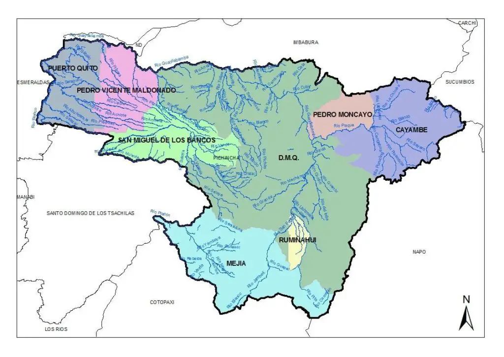 mapa del rio guayllabamba