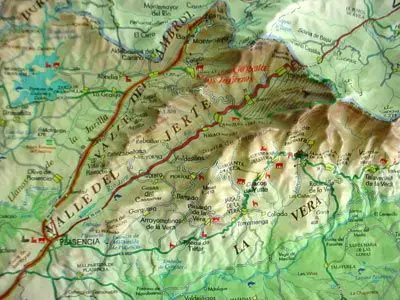 mapa del rio jerte