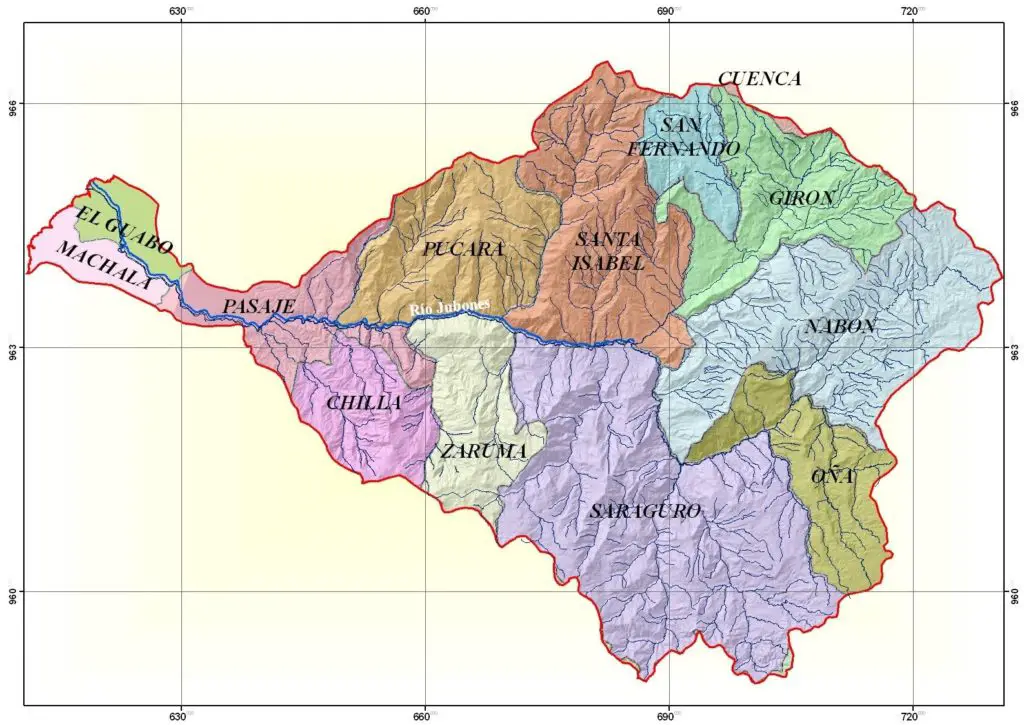 mapa del rio jubones