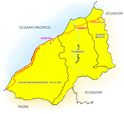 mapa del rio tmbes