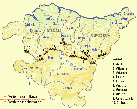 mapa del rio urumea