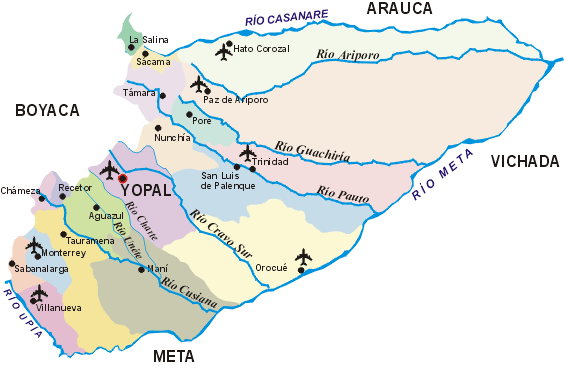 Mapa del río Casanare