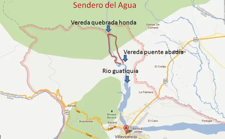 mapa del río Guatiquía